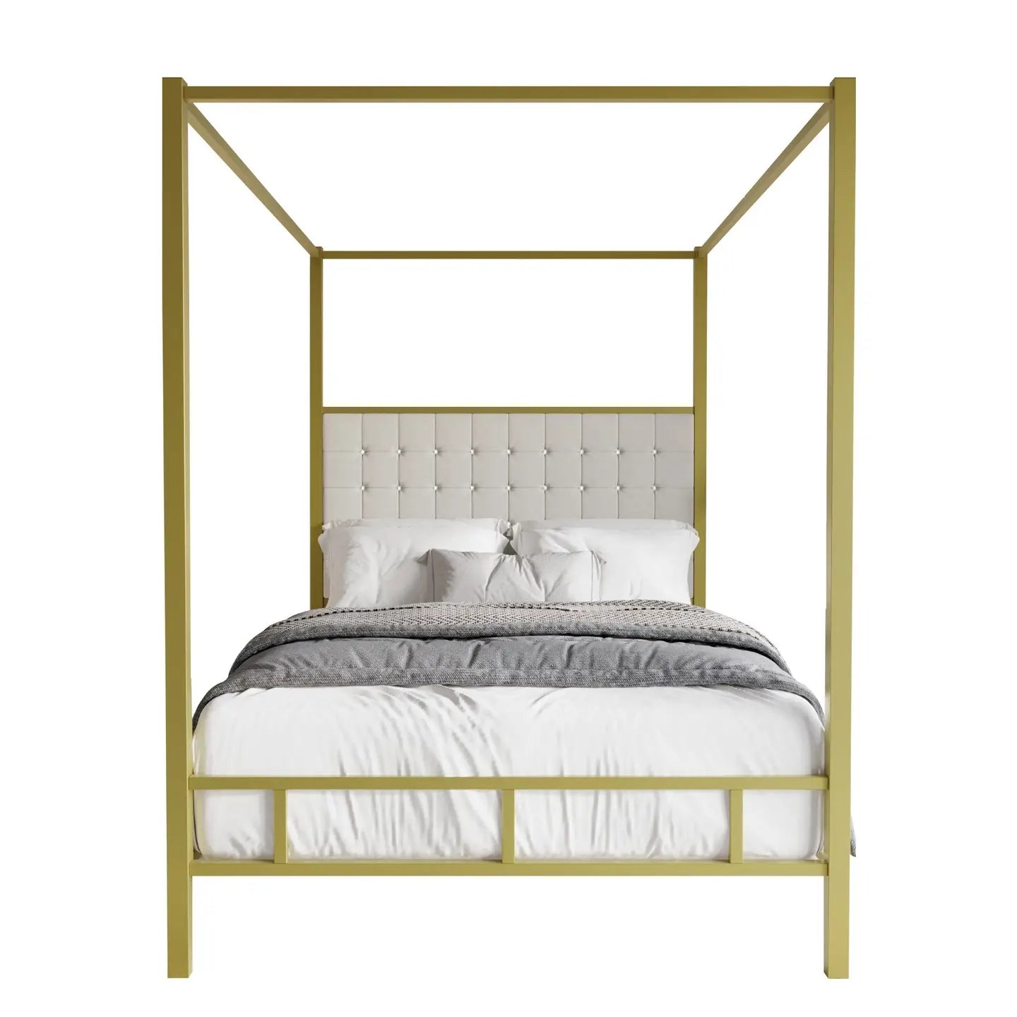 Gold Canopy Headboard and frame, Easy Assembly