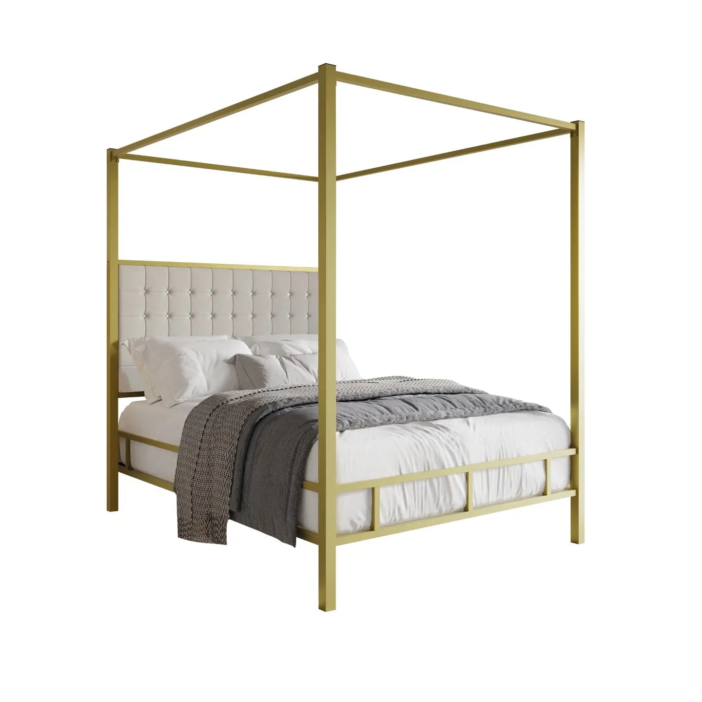 Gold Canopy Headboard and frame, Easy Assembly