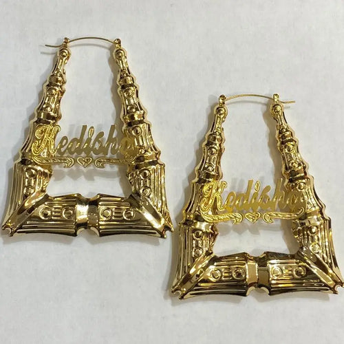 "New" Gold Custom Name Earrings