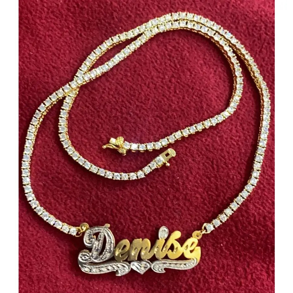 "New" Gold CZ Diamond Custom Necklace