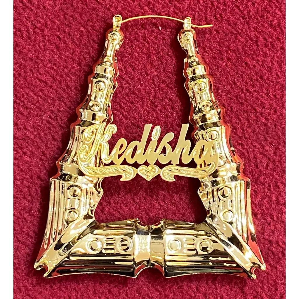 "New" Gold Custom Name Earrings