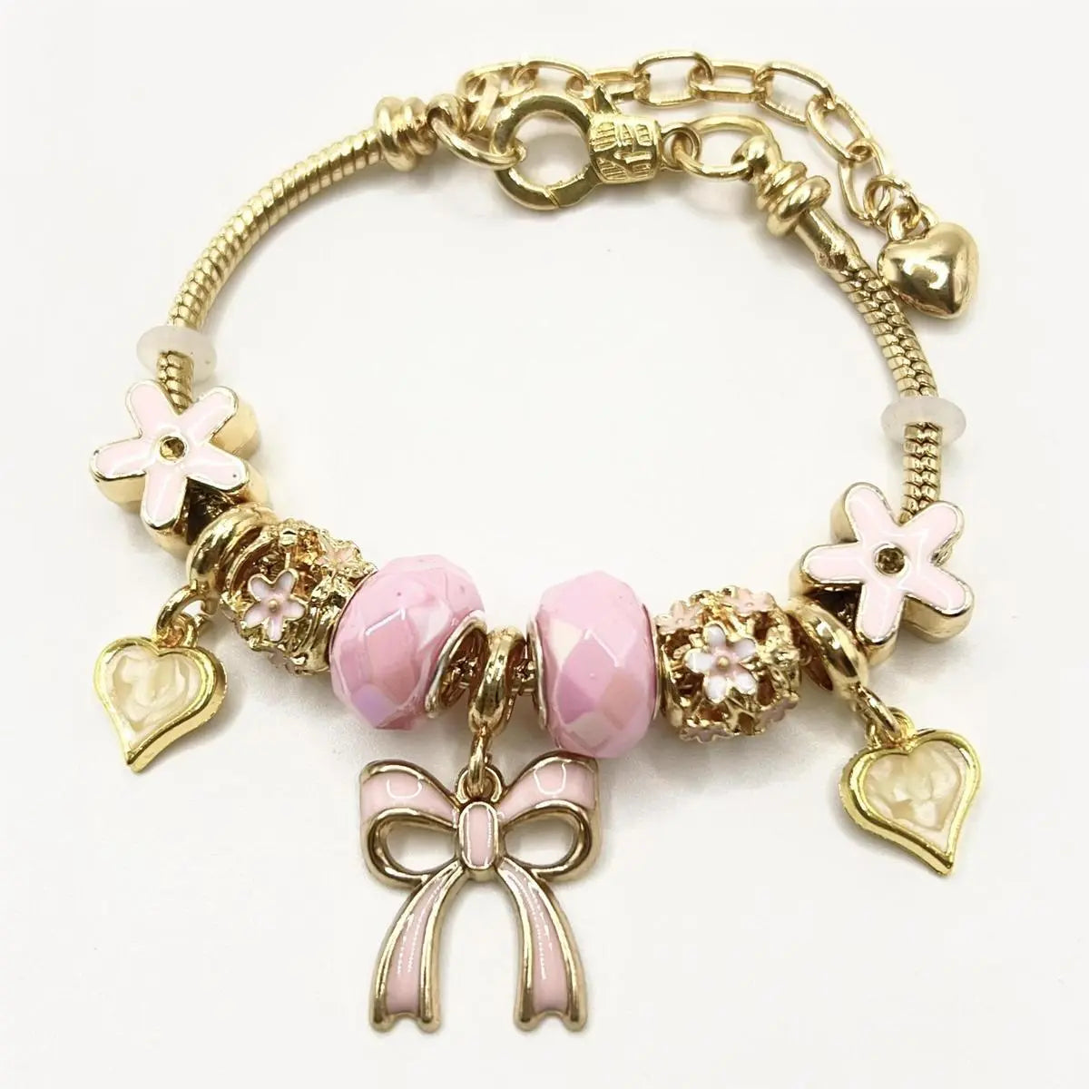 Pink bow bracelet