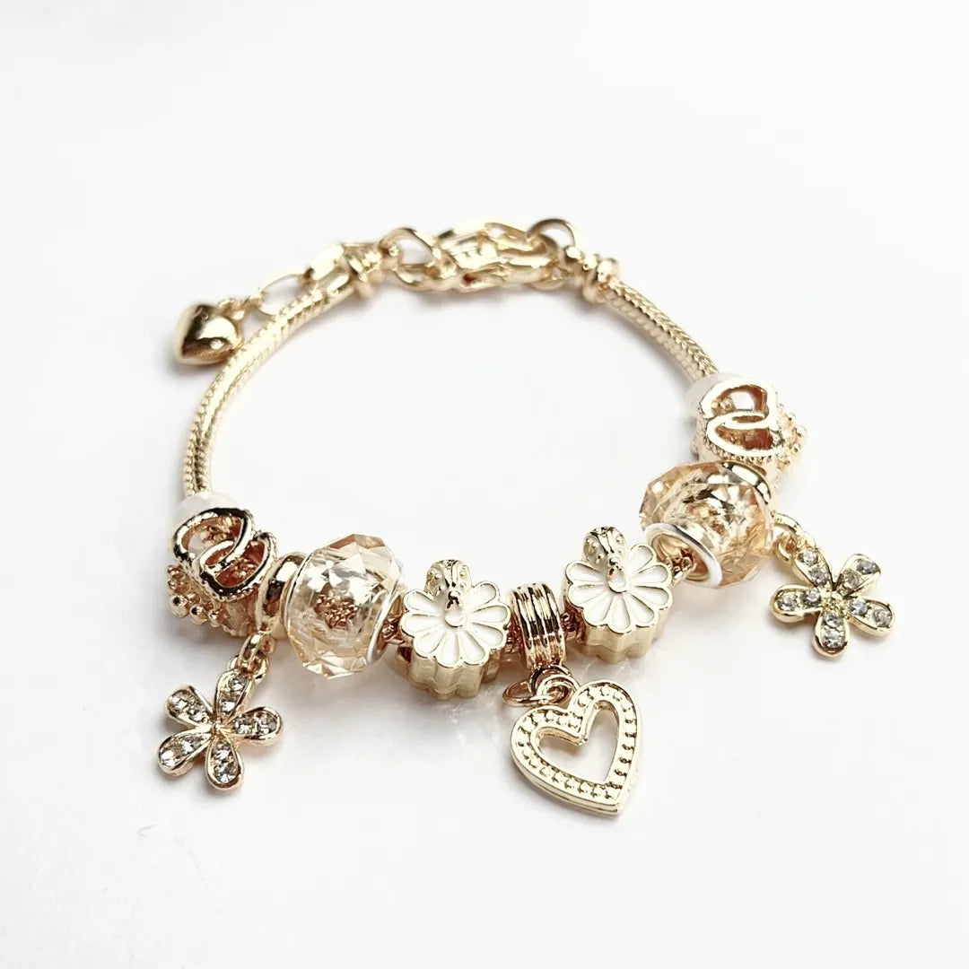 Flower and Heart Bracelet