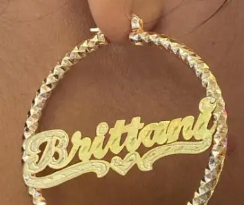 "New" Gold Custom Name Earrings