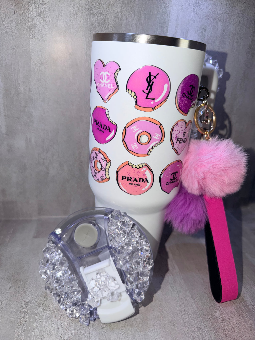 Pink and Purple Donuts Custom Cup