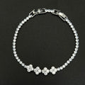 4 Flower White Gold Diamond Bracelet