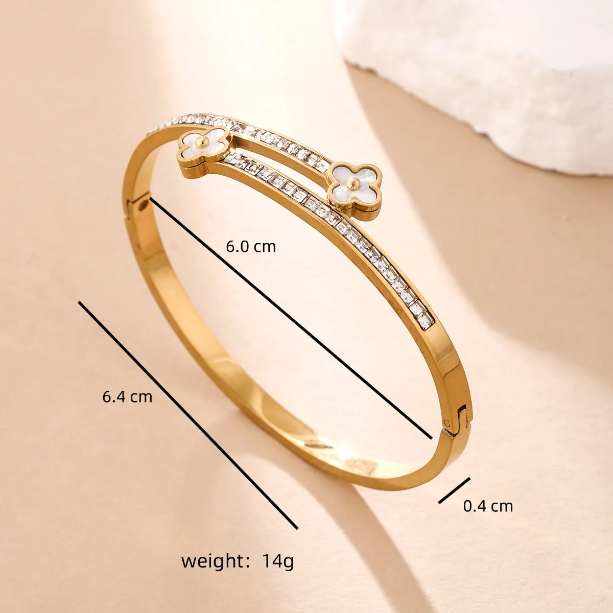 White Flower Gold Bracelet
